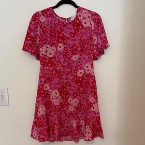 Floral Red‎ Mini Dress